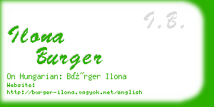 ilona burger business card